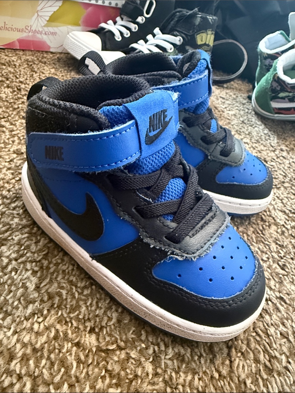 Nike Kids Blue and Black High-Top Sneakers